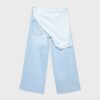 Pantalones culotte de mezclilla con detalle de pañuelo Pantalones culotte de mezclilla con detalle de pañuelo
