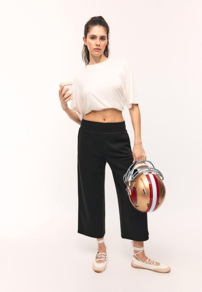 Pantalones culotte de tacto suave Pantalones culotte de tacto suave