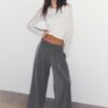 Pantalones de corte ancho con pinzas Pantalones de corte ancho con pinzas