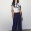 Pantalones de corte ancho con pinzas Pantalones de corte ancho con pinzas