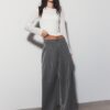 Pantalones de corte ancho con pinzas Pantalones de corte ancho con pinzas