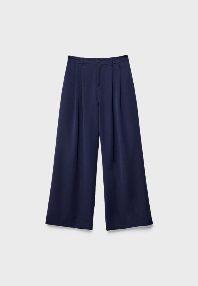 Pantalones de corte ancho con pinzas Pantalones de corte ancho con pinzas