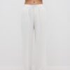 Pantalones de corte recto con efecto lino Pantalones de corte recto con efecto lino