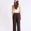 Pantalones de corte recto con efecto lino Pantalones de corte recto con efecto lino