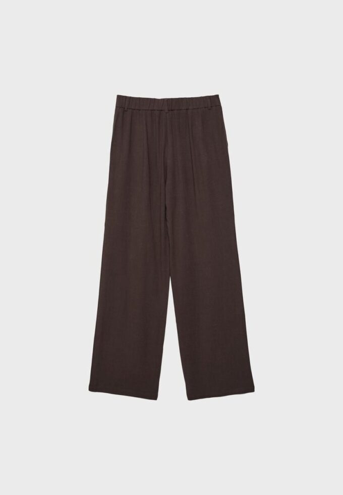 Pantalones de corte recto con efecto lino Pantalones de corte recto con efecto lino
