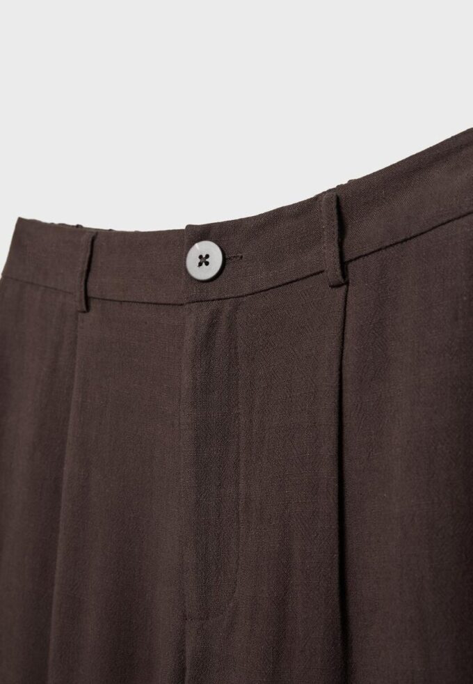 Pantalones de corte recto con efecto lino Pantalones de corte recto con efecto lino