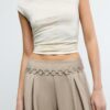 Pantalones de lyocell con pinzas y cadena Pantalones de lyocell con pinzas y cadena