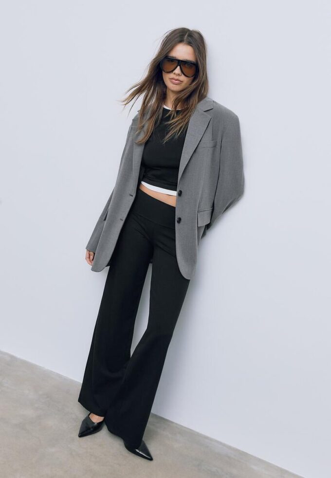 Pantalones de malla con cintura plegable Pantalones de malla con cintura plegable
