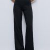 Pantalones de malla con cintura plegable Pantalones de malla con cintura plegable