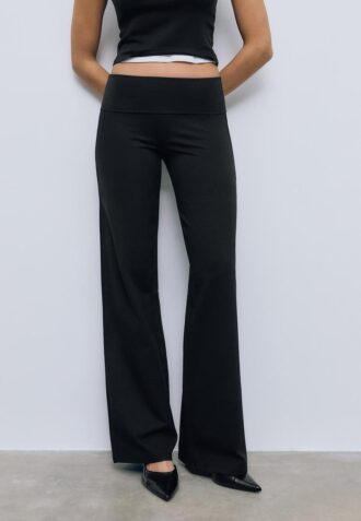 Pantalones de malla con cintura plegable Pantalones de malla con cintura plegable