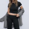 Pantalones de malla con cintura plegable Pantalones de malla con cintura plegable