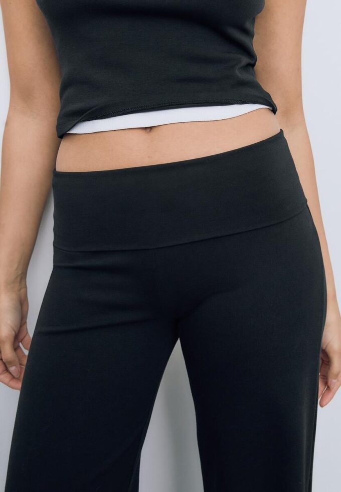 Pantalones de malla con cintura plegable Pantalones de malla con cintura plegable