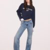 Pantalones de mezclilla de tiro bajo con bajo acampanado Pantalones de mezclilla de tiro bajo con bajo acampanado