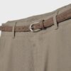 Pantalones de pierna recta con efecto lino y cinturón Pantalones de pierna recta con efecto lino y cinturón