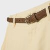 Pantalones de pierna recta con efecto lino y cinturón Pantalones de pierna recta con efecto lino y cinturón