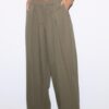 Pantalones de popelín de corte acampanado con topes Pantalones de popelín de corte acampanado con topes