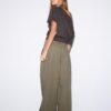 Pantalones de popelín de corte acampanado con topes Pantalones de popelín de corte acampanado con topes