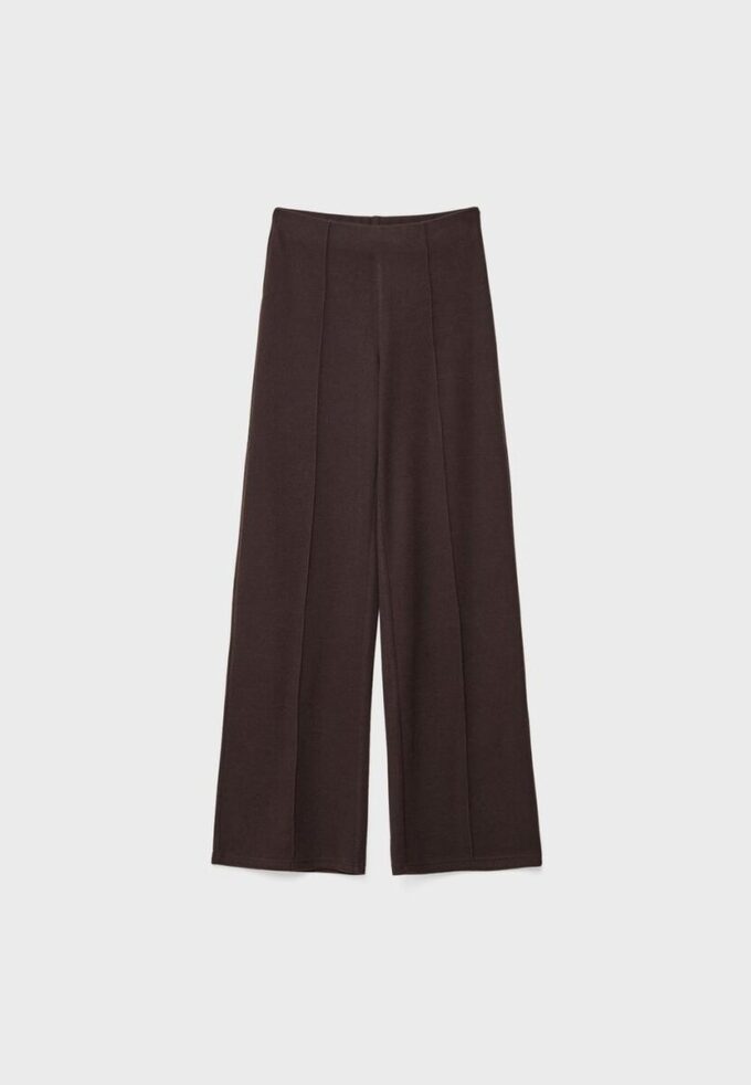 Pantalones de punto con detalle de costura Pantalones de punto con detalle de costura