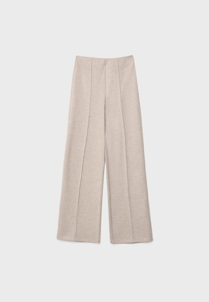 Pantalones de punto con detalle de costura Pantalones de punto con detalle de costura