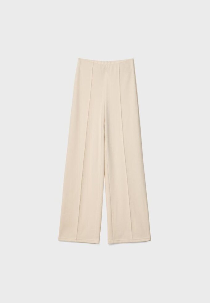 Pantalones de punto con detalle de costura Pantalones de punto con detalle de costura
