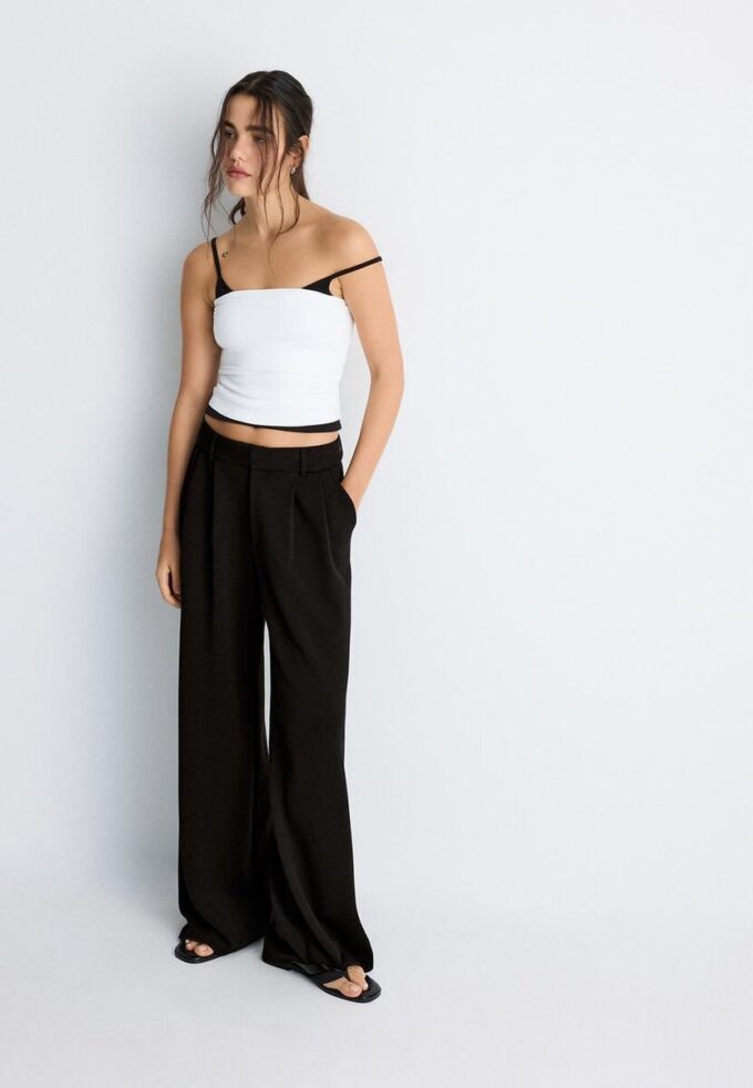 Pantalones de vestir de tacto suave Pantalones de vestir de tacto suave
