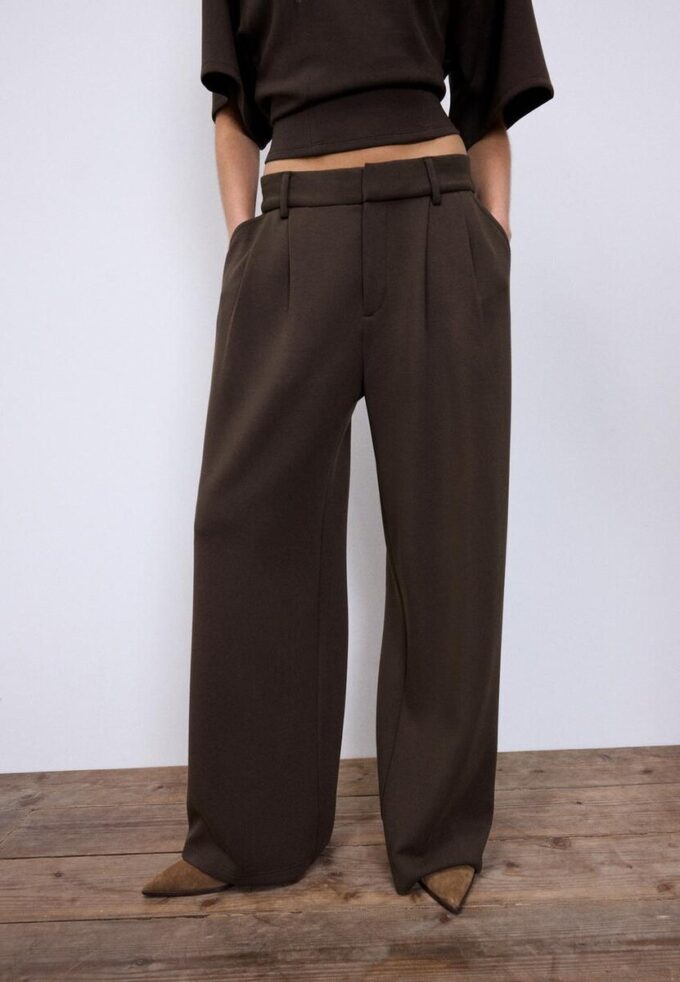 Pantalones de vestir de tacto suave Pantalones de vestir de tacto suave