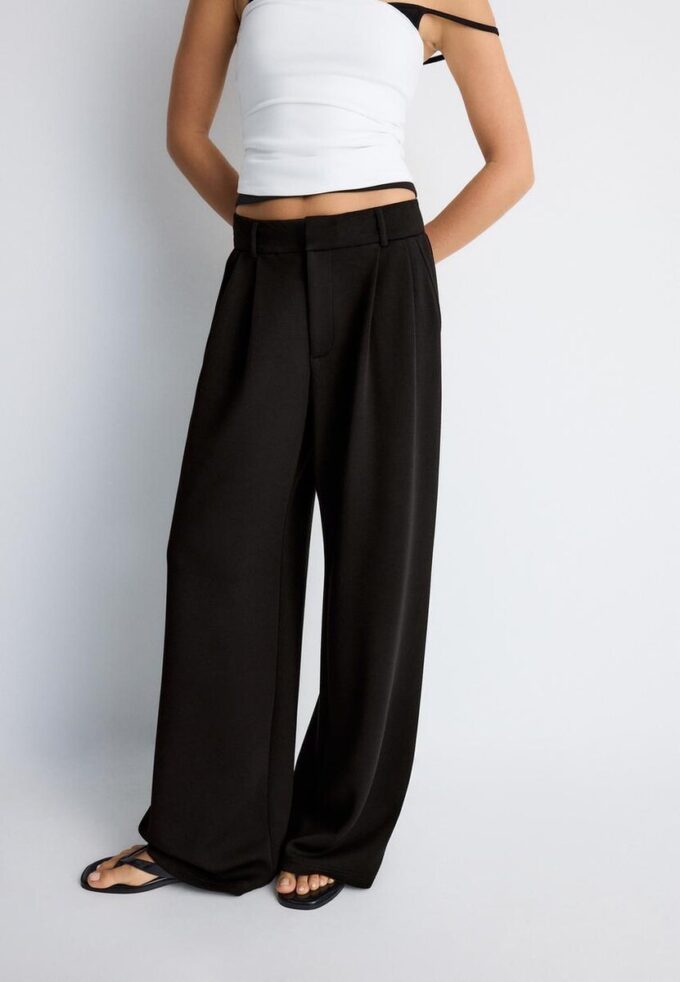Pantalones de vestir de tacto suave Pantalones de vestir de tacto suave