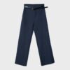Pantalones elegantes de corte recto y vuelo con cinturón Pantalones elegantes de corte recto y vuelo con cinturón