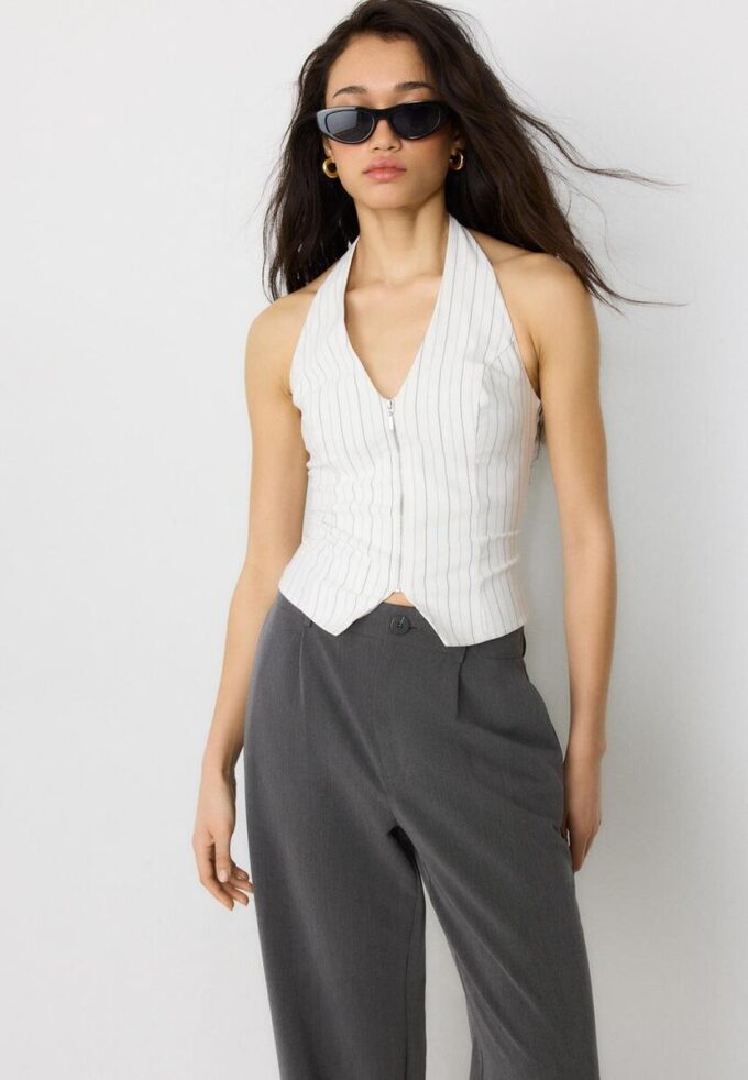Pantalones elegantes de pierna recta Pantalones elegantes de pierna recta