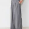 Pantalones elegantes informales a rayas con cintura cruzada Pantalones elegantes informales a rayas con cintura cruzada