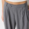 Pantalones elegantes informales a rayas con cintura cruzada Pantalones elegantes informales a rayas con cintura cruzada