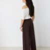 Pantalones elegantes informales a rayas con cintura cruzada Pantalones elegantes informales a rayas con cintura cruzada