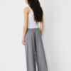 Pantalones elegantes informales a rayas con cintura cruzada Pantalones elegantes informales a rayas con cintura cruzada