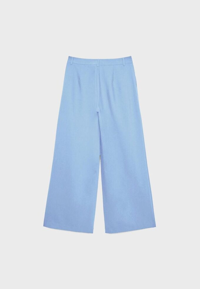 Pantalones elegantes informales a rayas con cintura cruzada Pantalones elegantes informales a rayas con cintura cruzada