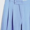 Pantalones elegantes informales a rayas con cintura cruzada Pantalones elegantes informales a rayas con cintura cruzada