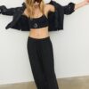 Pantalones fluidos con efecto lino Pantalones fluidos con efecto lino