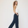 Pantalones fluidos con efecto lino Pantalones fluidos con efecto lino