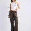Pantalones fluidos con efecto lino Pantalones fluidos con efecto lino