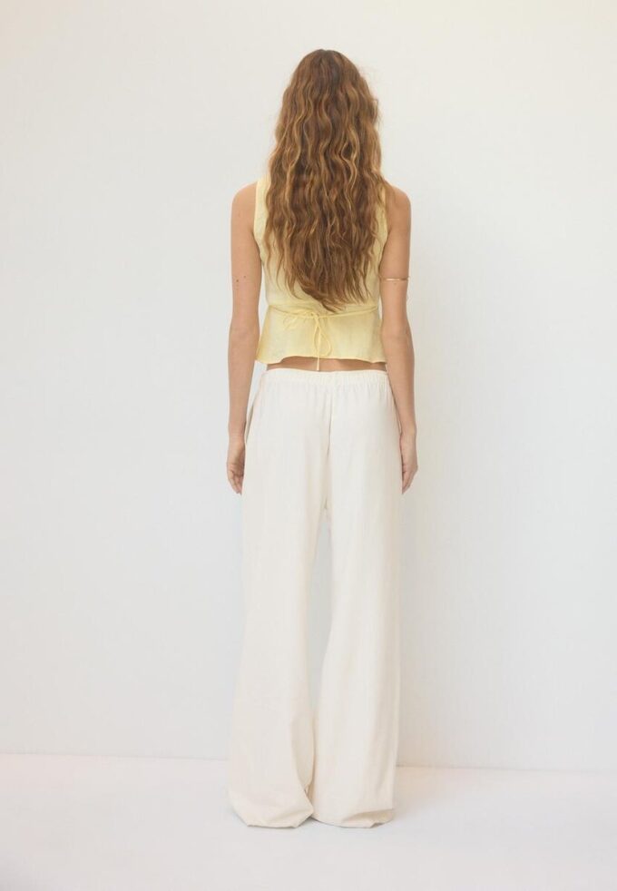 Pantalones fluidos con efecto lino Pantalones fluidos con efecto lino