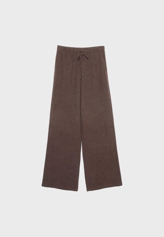 Pantalones fluidos con efecto lino Pantalones fluidos con efecto lino