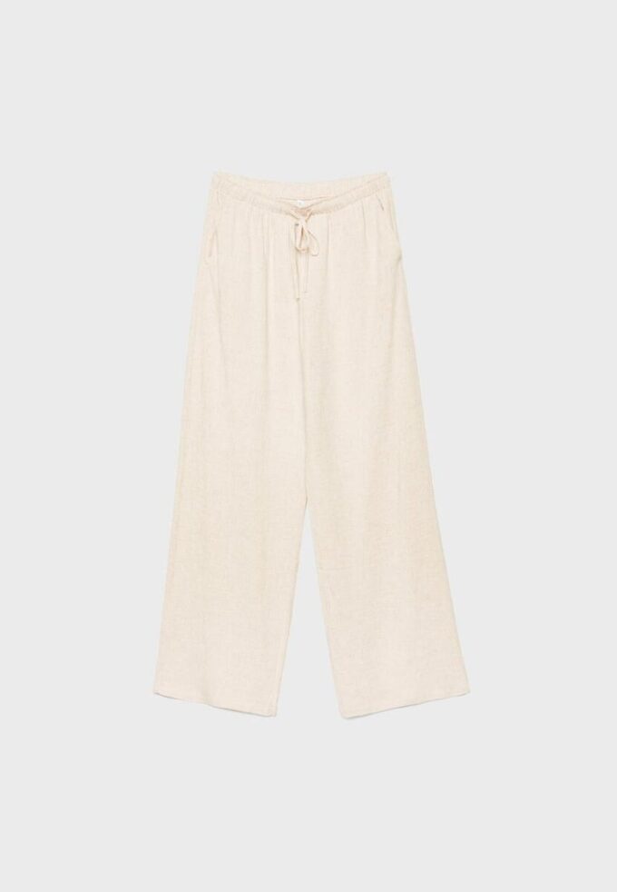 Pantalones fluidos con efecto lino Pantalones fluidos con efecto lino