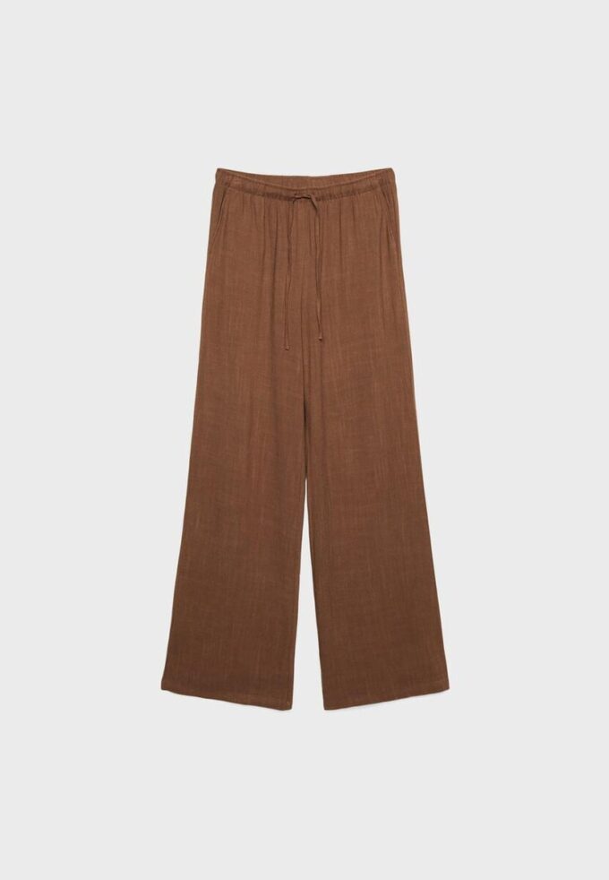 Pantalones fluidos con efecto lino Pantalones fluidos con efecto lino