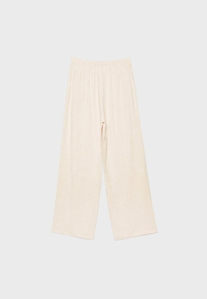 Pantalones fluidos con efecto lino Pantalones fluidos con efecto lino
