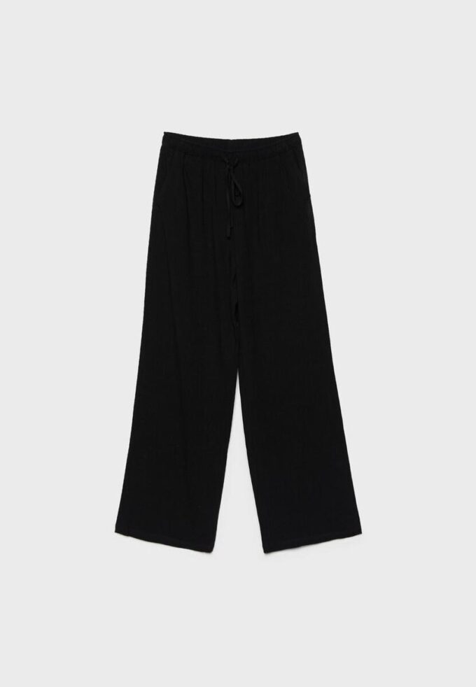 Pantalones fluidos con efecto lino Pantalones fluidos con efecto lino