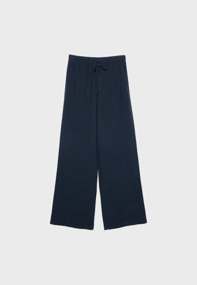 Pantalones fluidos con efecto lino Pantalones fluidos con efecto lino