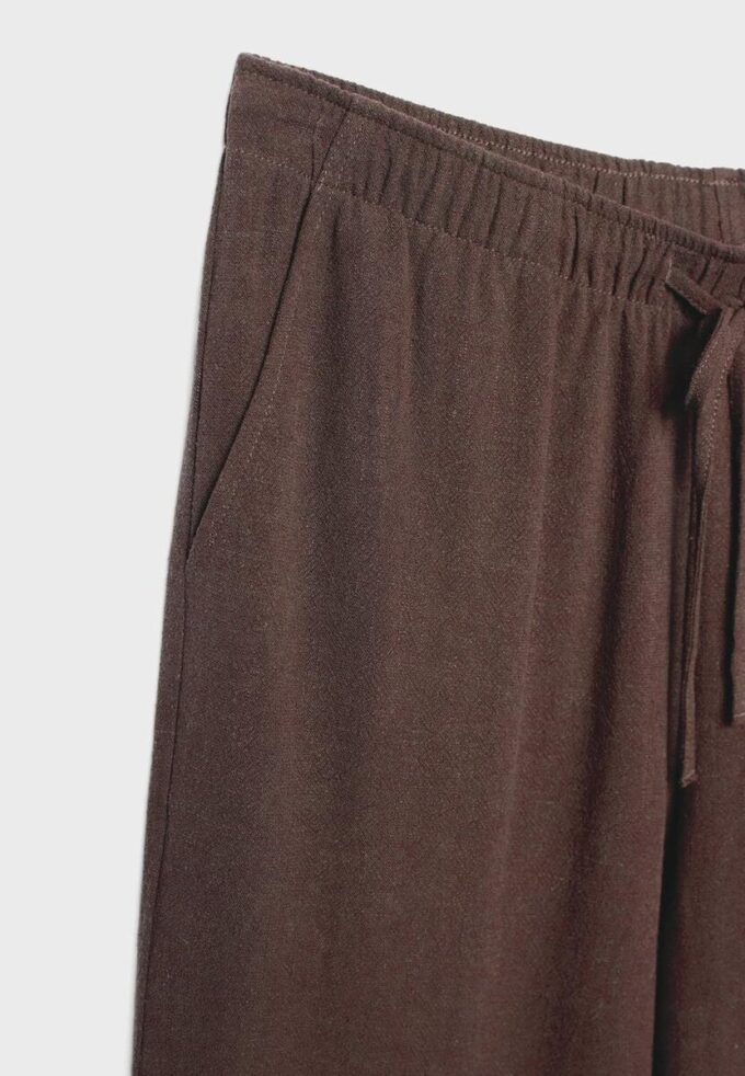 Pantalones fluidos con efecto lino Pantalones fluidos con efecto lino