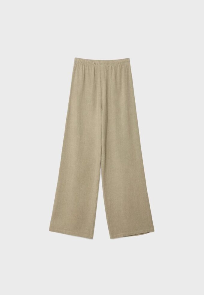 Pantalones fluidos con efecto lino Pantalones fluidos con efecto lino