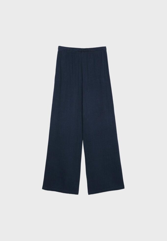 Pantalones fluidos con efecto lino Pantalones fluidos con efecto lino