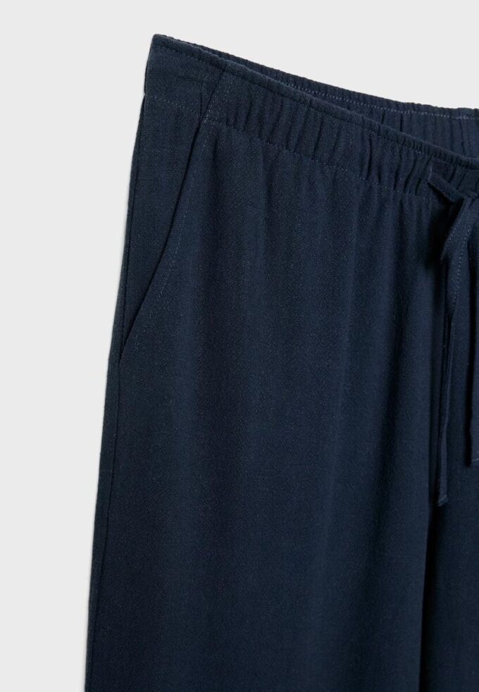 Pantalones fluidos con efecto lino Pantalones fluidos con efecto lino