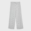 Pantalones fluidos de mezcla de lino a rayas Pantalones fluidos de mezcla de lino a rayas
